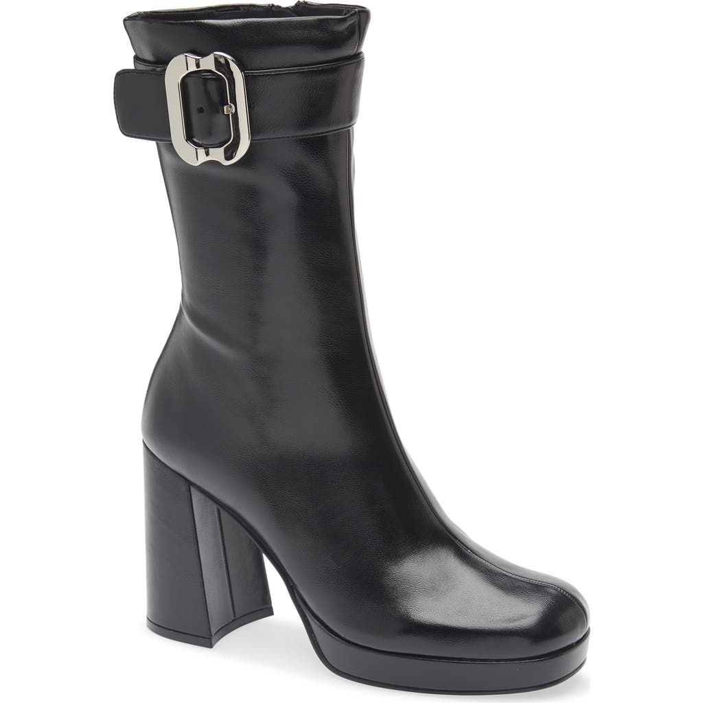 Jeffrey Campbell Bratty Block Heel Bootie In Black