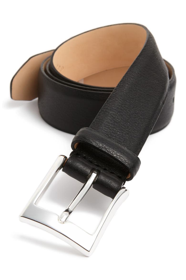 Scotch Grain Leather Belt, Main, color, BLACK