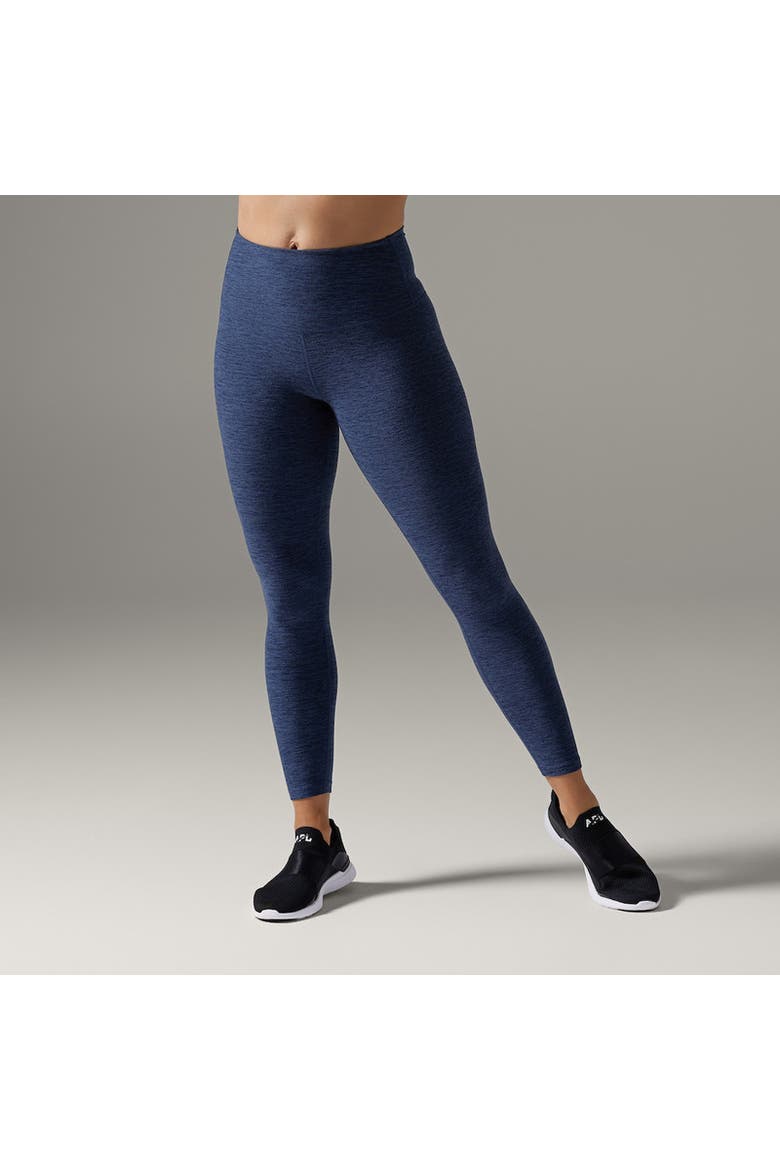 TaviCloud High Waisted 7/8 Legging, Main, color, NAVY SPACE DYE