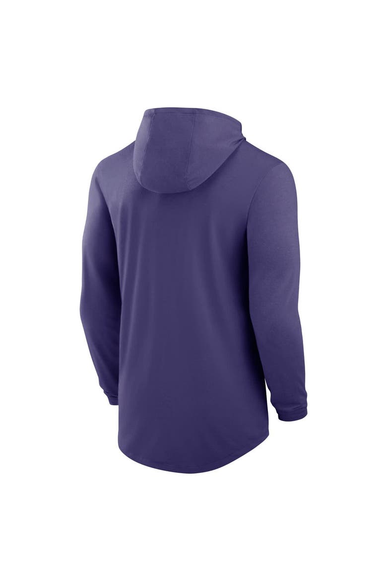 Men's Nike Purple Clemson Tigers Classic Arch Tri-Blend Performance Long Sleeve Hoodie T-Shirt, Alternate, color, Purple