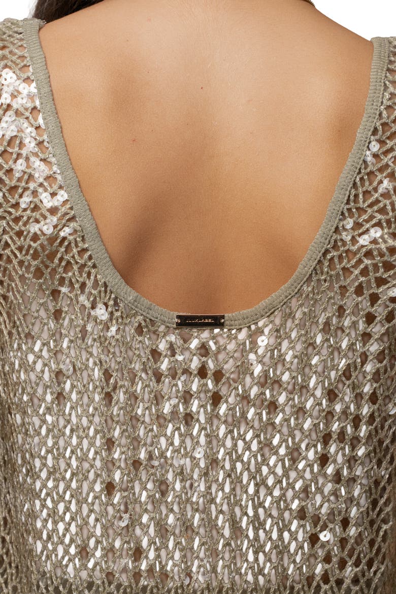 High Seas Sequin Top, Alternate, color, Sage