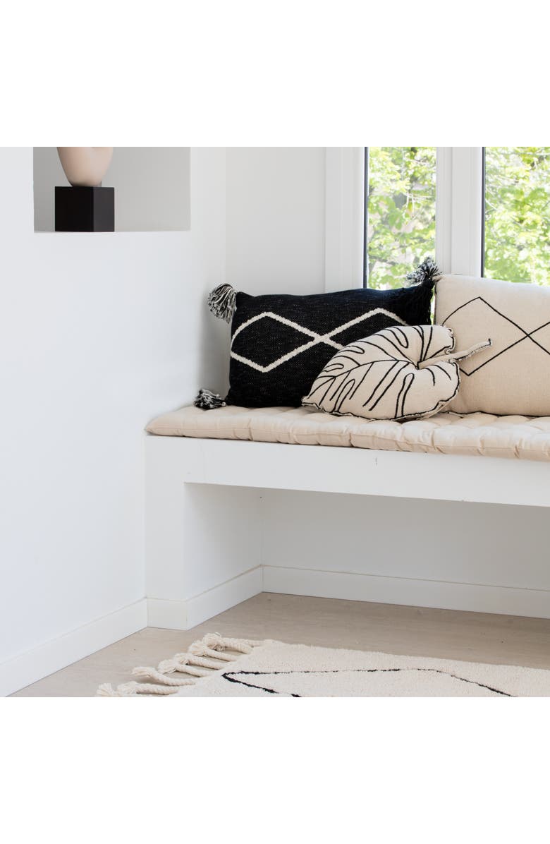 Lorena Canals Cushion Leaf, Alternate, color, Natural, Black