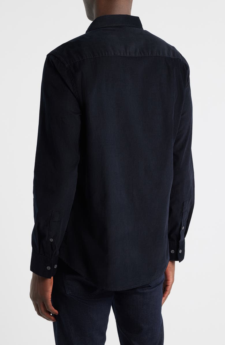 7 Diamonds Herigate Cotton Corduroy Button-Up Shirt, Alternate, color, Black