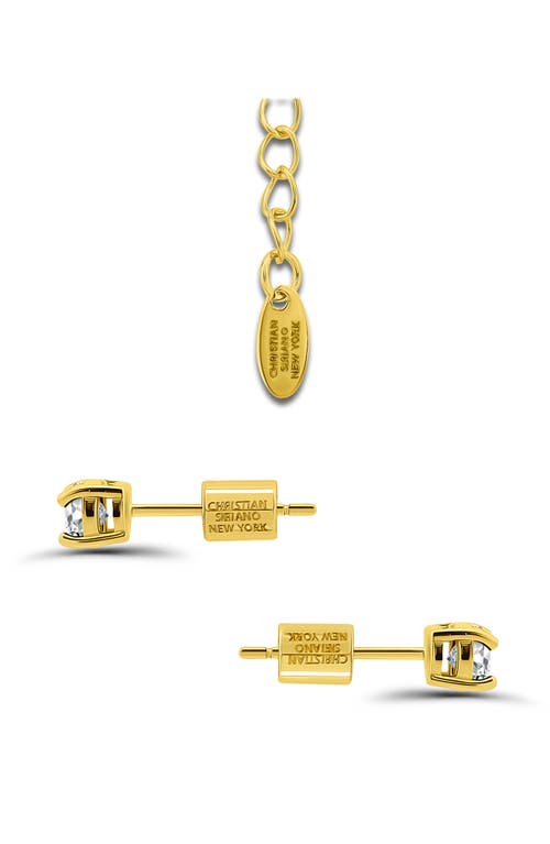 Christian Siriano Cubic Zirconia Oval Pendant Necklace & Stud Earrings Set In Gold