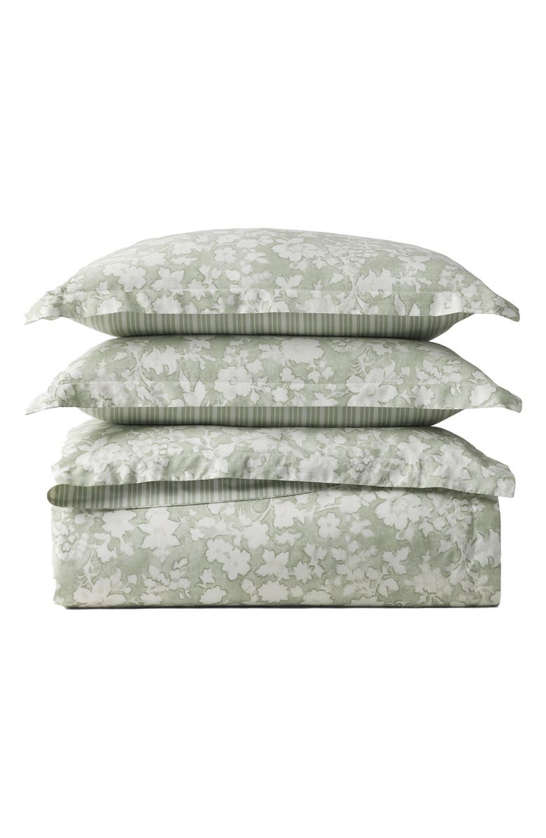 Lauren Ralph Lauren Heather Floral & Stripe Reversible Cotton Comforter & Sham Set, Alternate, color, Green