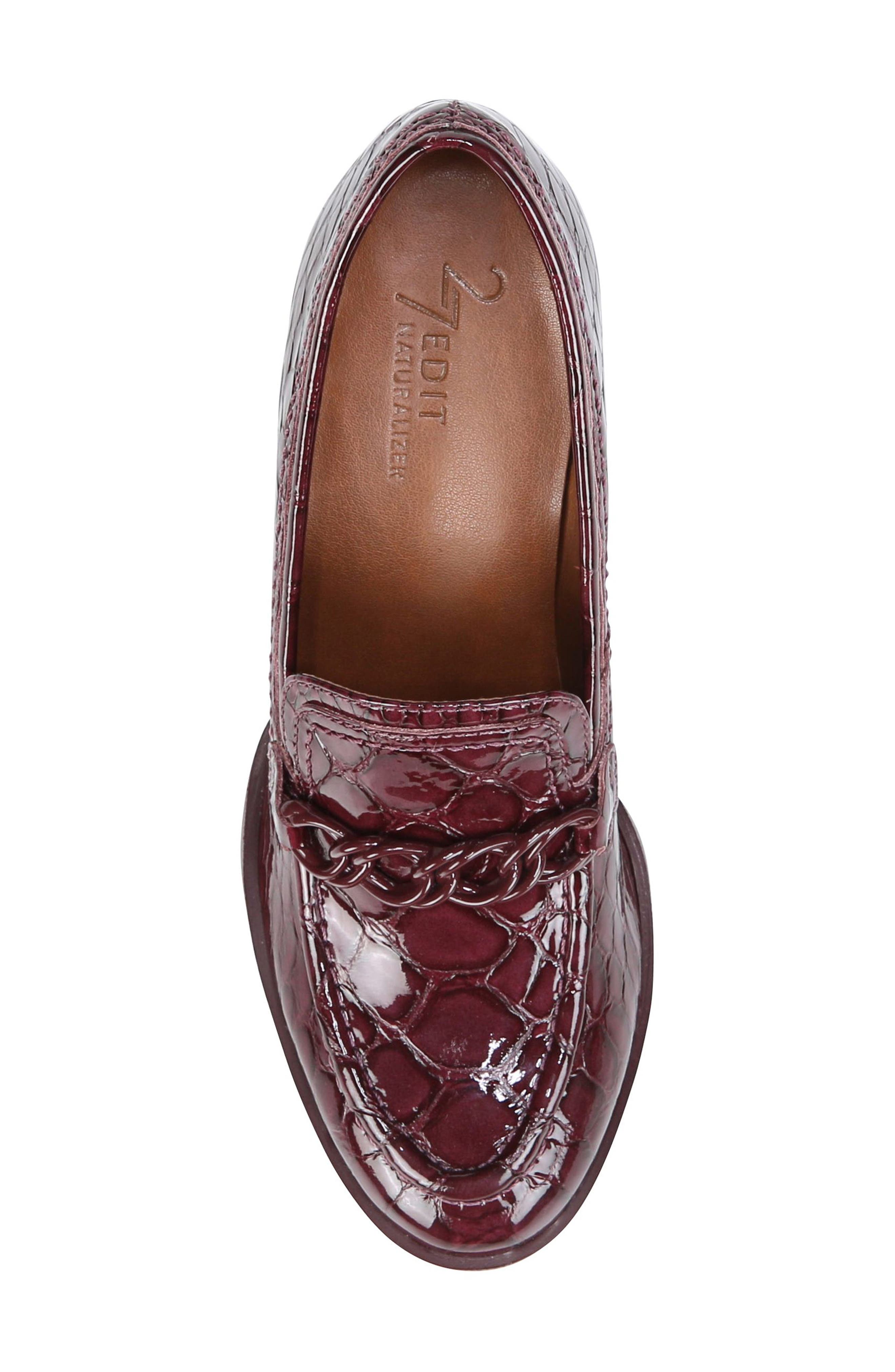 Bliss Loafer Pump, Alternate, color, CAB SAUV CROC LEATHER