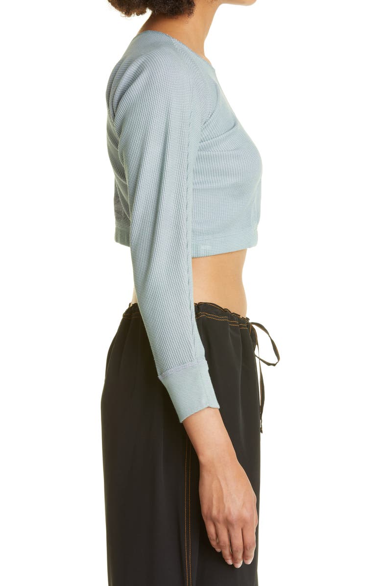 SC103 Gate Crop Thermal Knit Long Sleeve Cotton Top, Alternate, color,