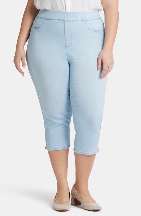 Dakota Side Slit Pull-On Capri Jeans (Plus)