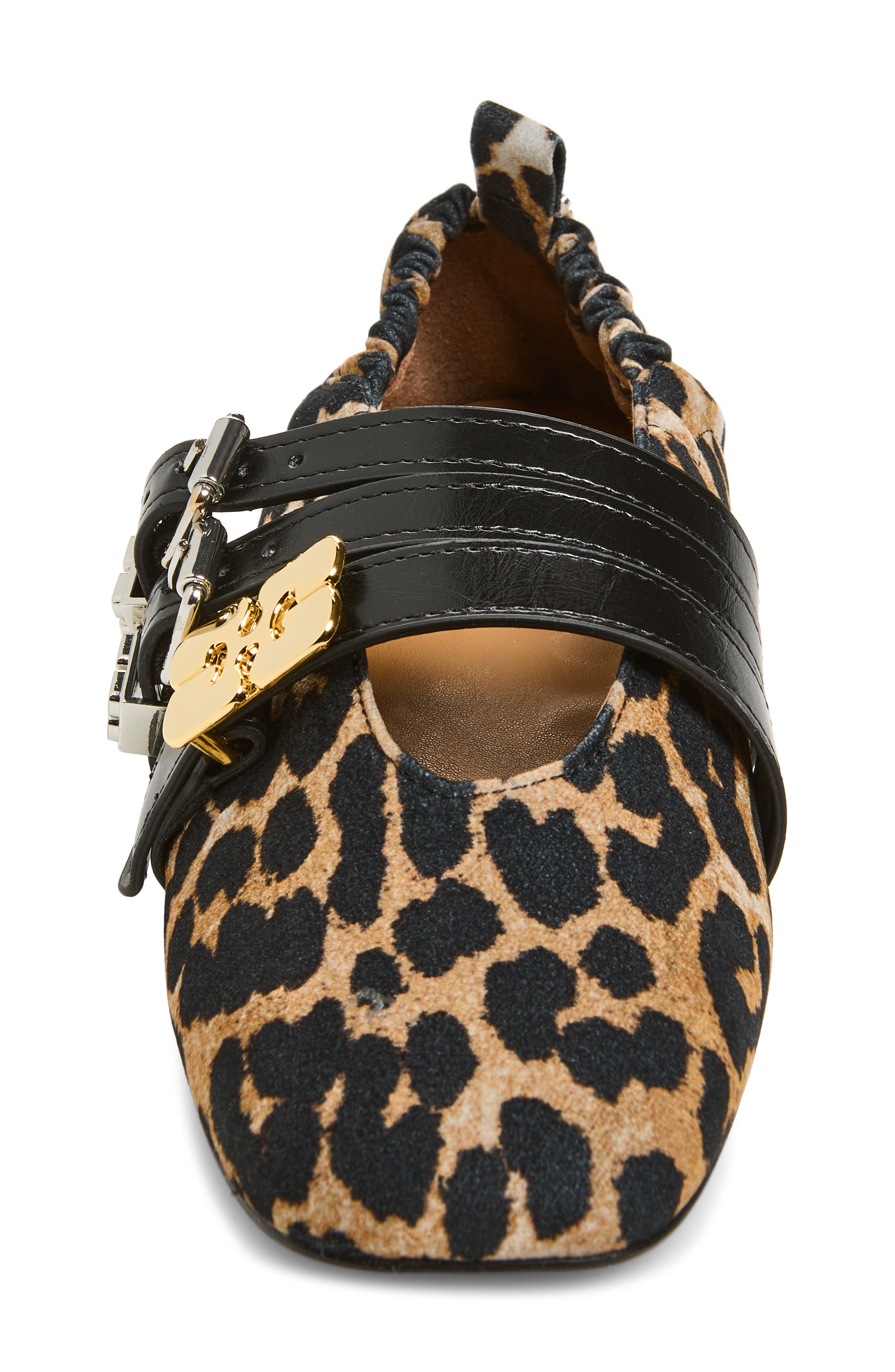 Ganni Mary Jane Ballerina Flat, Alternate, color, Almond Milk Leopard Print