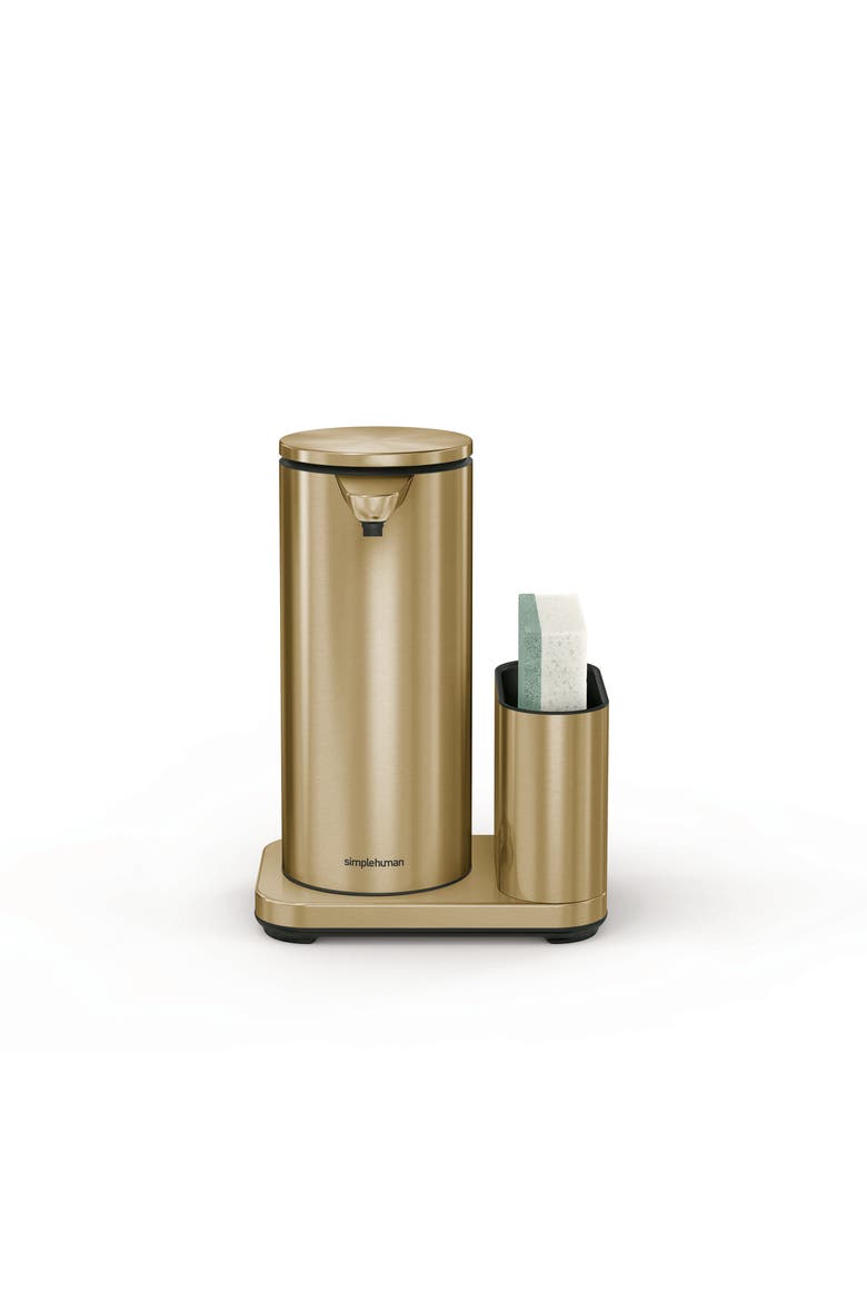14 oz. liquid sensor pump with caddy, Alternate, color, Brass