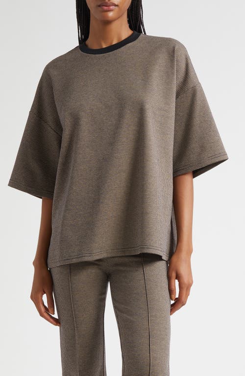 Staud Capsule Houndstooth Top In Burgundy