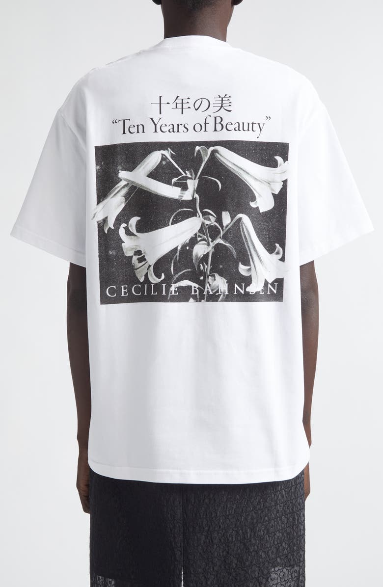 Cecilie Bahnsen Dorothy Graphic T-Shirt, Alternate, color, White / Black