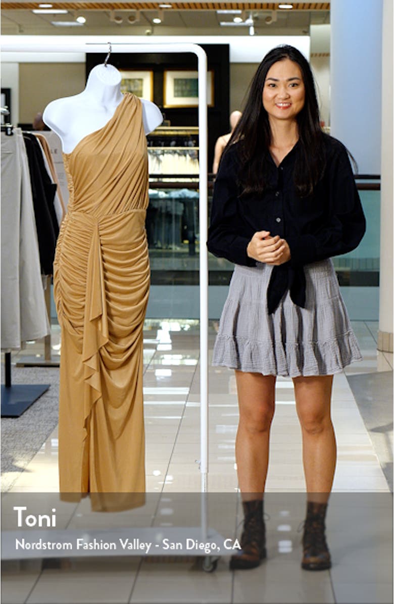 One-Shoulder Draped Midi Dress, sales video thumbnail
