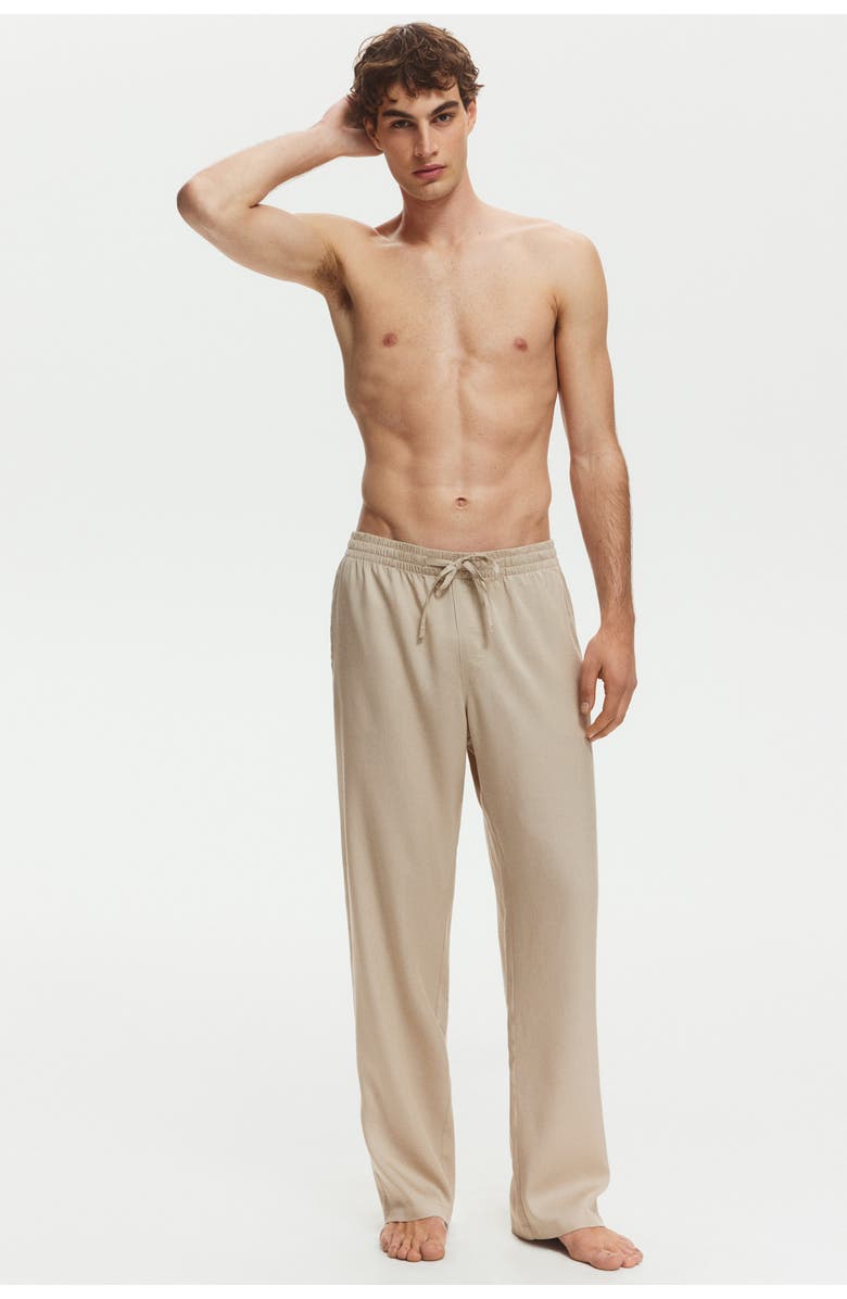 H&M Relaxed Fit Lyocell Trousers, Alternate, color, Beige