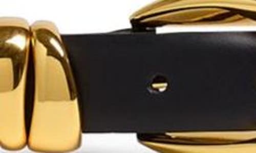 Madewell Triple Keeper Croc Embossed Leather Belt In Black