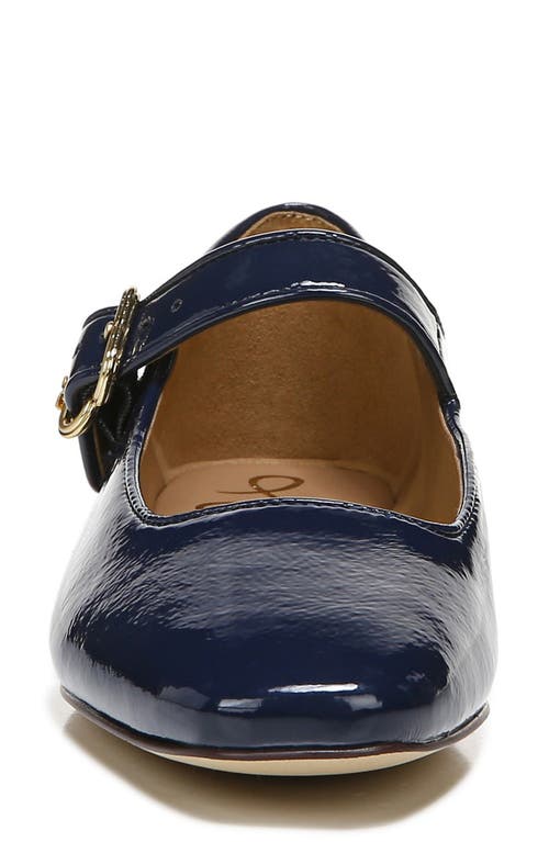 Sam Edelman Michaela Mary Jane Flat Midnight Blue Leather In Blue