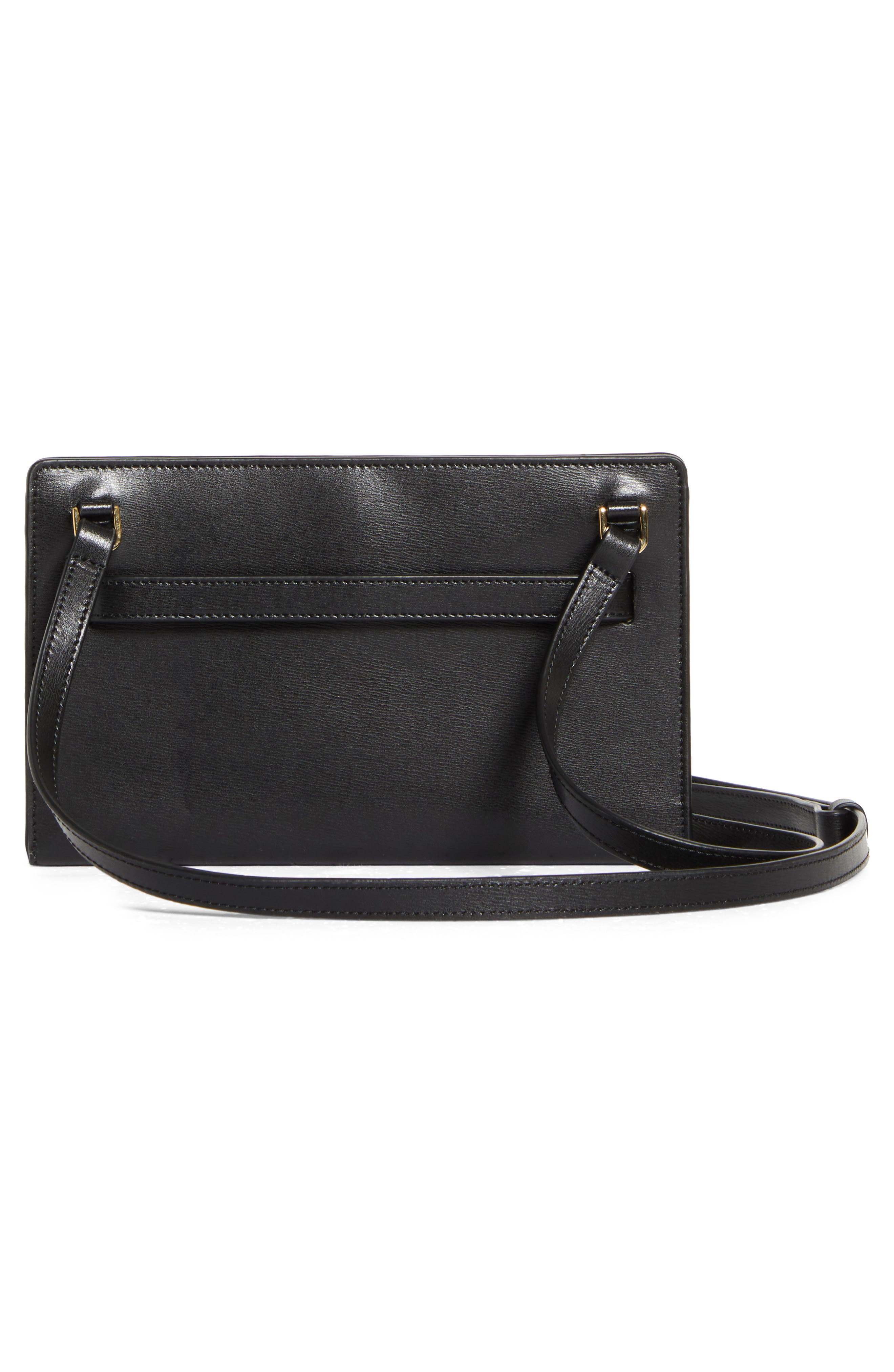 TOTEME Belted Leather Crossbody Bag, Alternate, color, Black