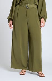 ELOQUII Belted Wide Leg Pants