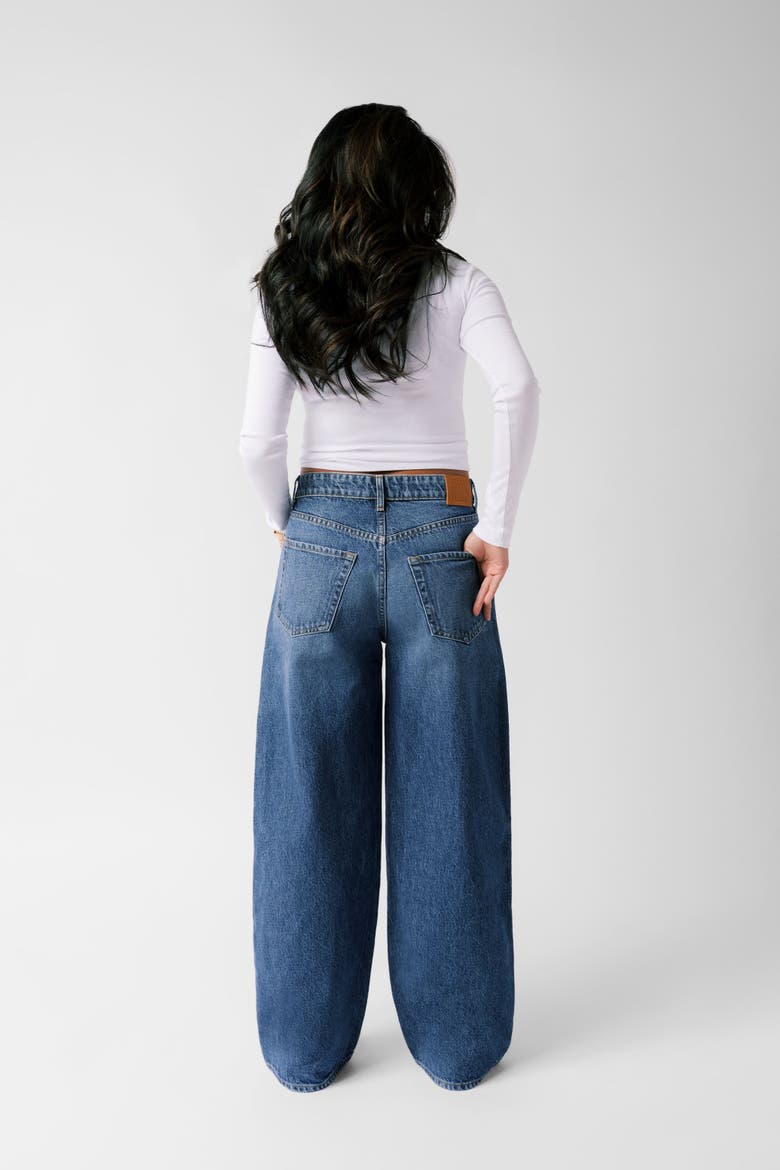 The Kiki Petite Mid Rise Baggy Jean, Alternate, color, Sapphire