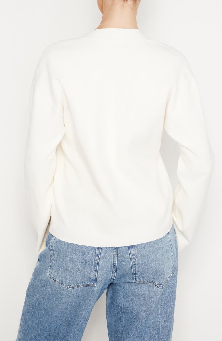 Good American V-Neck Boxy Cotton Blend Sweater, Alternate, color, Ivory