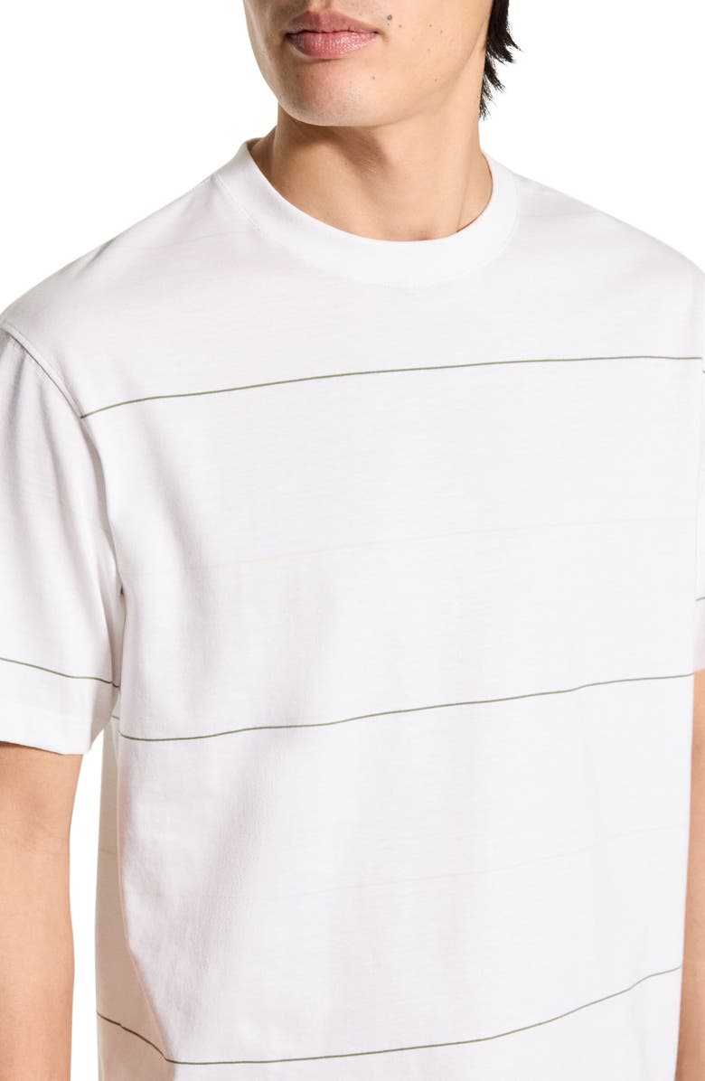 Theory Stripe Relaxed Pima Cotton T-Shirt, Alternate, color, White Multi