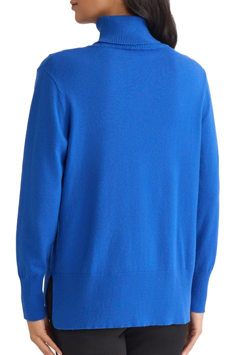Turtleneck Seam Front Bouclé Sweater, Alternate, color, SAPPHIRE