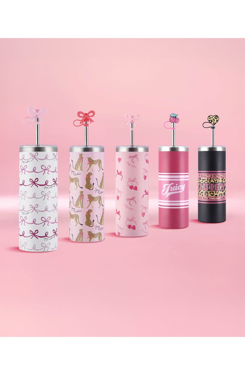 Juicy Couture 24-Ounce Glam Sip Water Bottle, Alternate, color, Black Cheetah