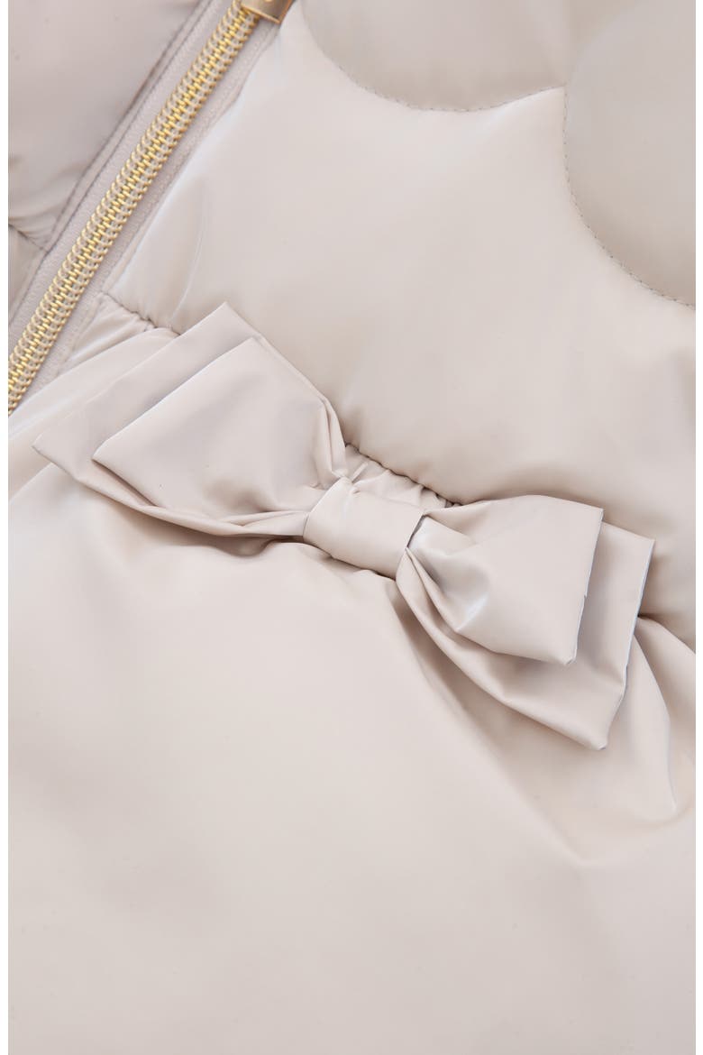 Kids' Luxe Bow Puffer Coat, Alternate, color, Pearl cream