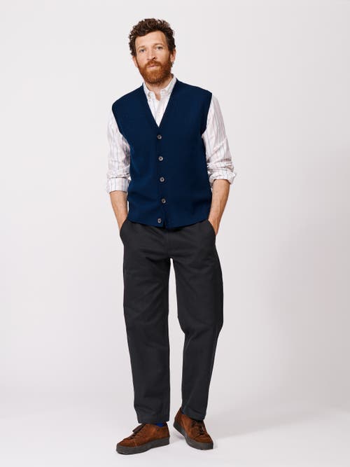 Aubin Portman 100% Wool Waistcoat In Blue