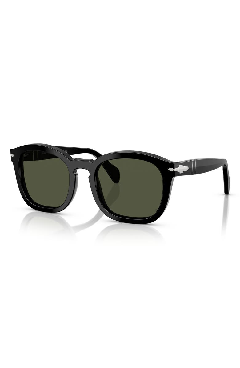 Persol 54mm Irregular Sunglasses, Alternate, color, Black/ Green