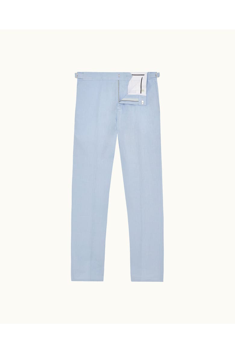Griffon Lino Tailored Fit Smart Italian Linen Trousers, Alternate, color, SPRINGWATER BLUE