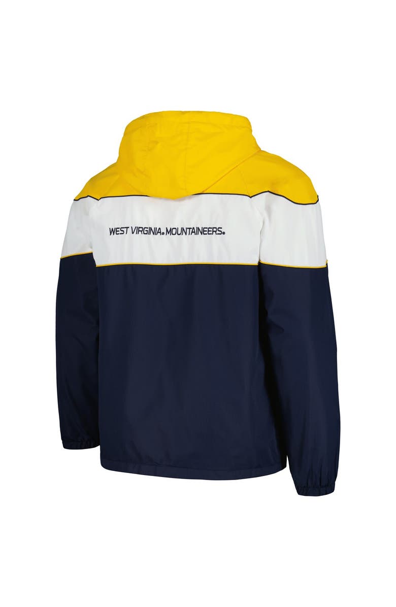 G-III SPORTS BY CARL BANKS Men's G-III Sports by Carl Banks Navy West Virginia Mountaineers Center Line Half-Zip Raglan Hoodie Jacket, Alternate, color, Navy