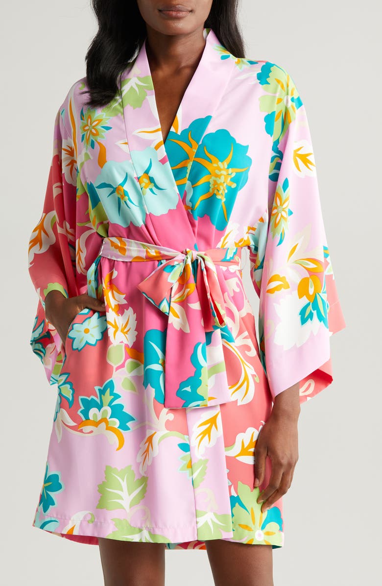 Natori Marabella Short Satin Robe, Main, color, 