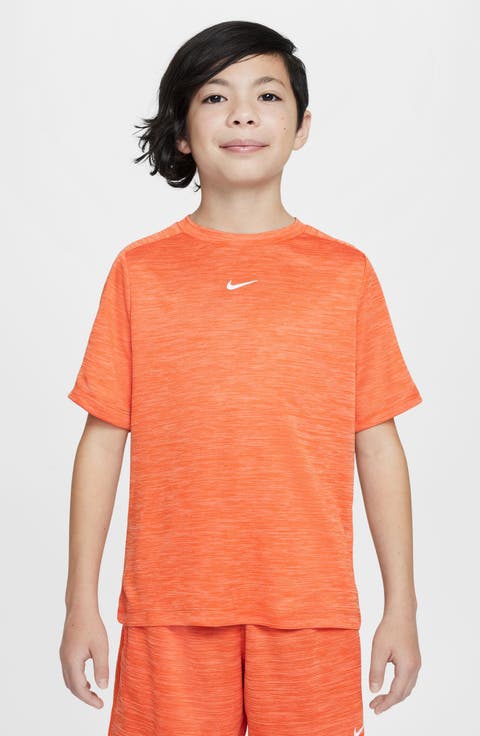 Kids' Heathered Dri-FIT Swoosh Graphic T-Shirt (Big Kid)
