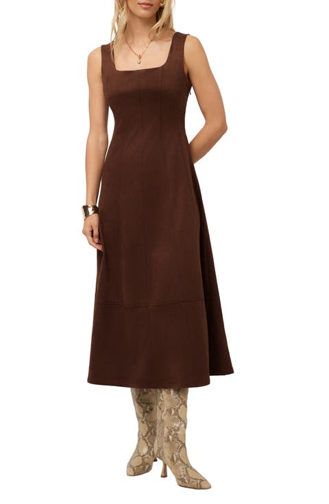 Madalyn Faux Suede Midi Dress