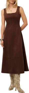 FIFTEEN TWENTY Madalyn Faux Suede Midi Dress