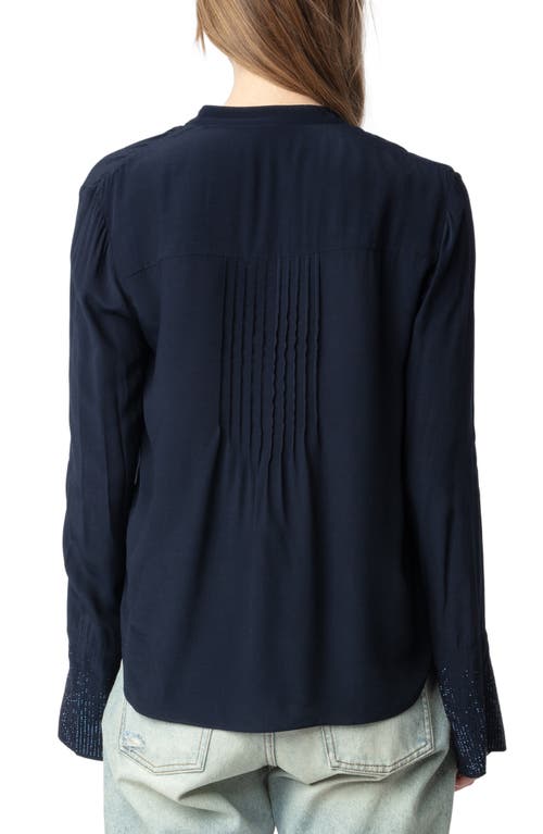 Zadig & Voltaire Taika Strass Embeliished Popover Top In Encre