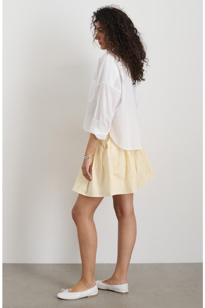 Penelope Stripe Pleated Miniskirt, Alternate, color, WHITE/ YELLOW