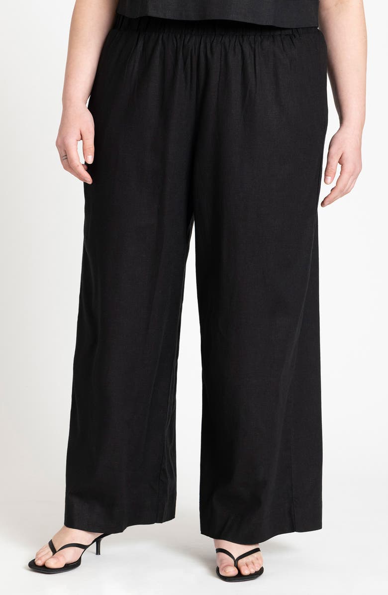 ELOQUII Wide Leg Pull-On Pants, Main, color, 