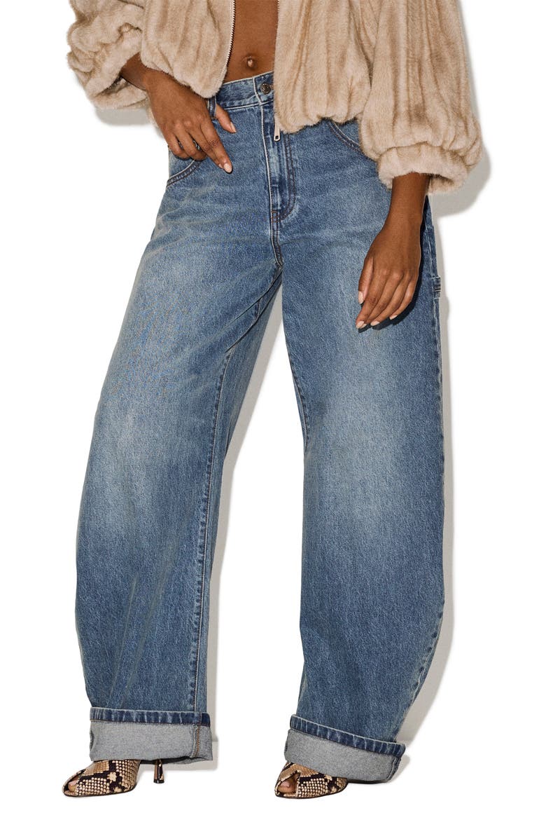 Perry High Waist Barrel Leg Jeans, Main, color, IMPERIAL BLUE