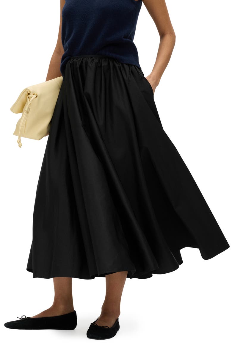 Taffeta Skirt, Main, color, BLACK