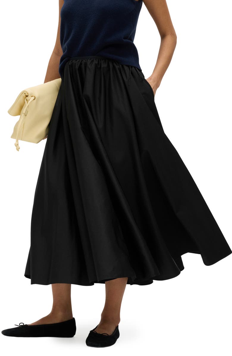 M&S Taffeta Skirt, Main, color, Black