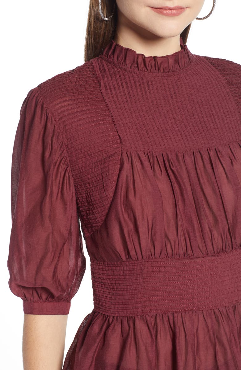 Something Navy Pleated Peplum Top, Alternate, color,