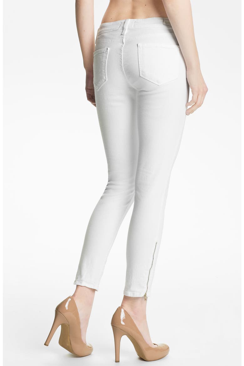Denim 'Verdugo' Ankle Zip Skinny Stretch Jeans, Alternate, color, WHITE