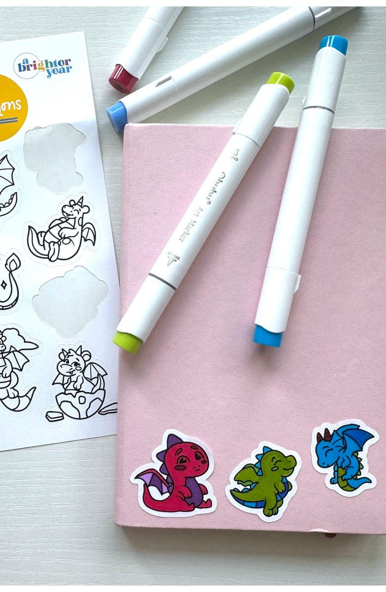 A Brighter Year Color Your Own Sticker Pages, Alternate, color, Mythical + Magical