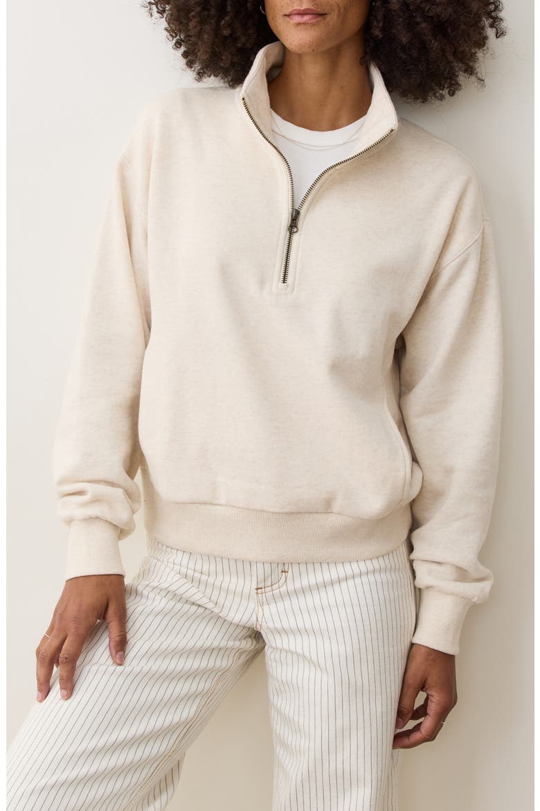 Cloud 9 Cotton Blend Fleece Half Zip Sweatshirt, Main, color, OATMEAL HEATHER