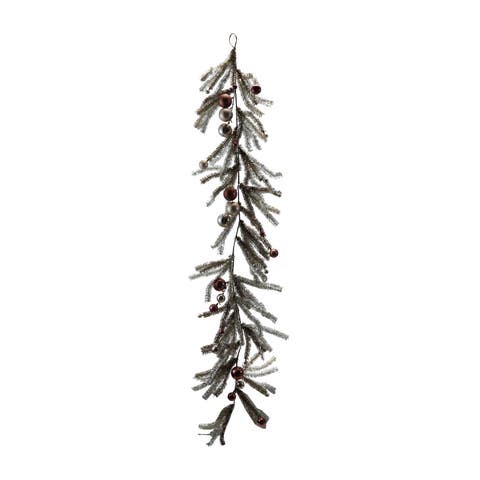 Tinsel Garland with Ornaments, Multicolor