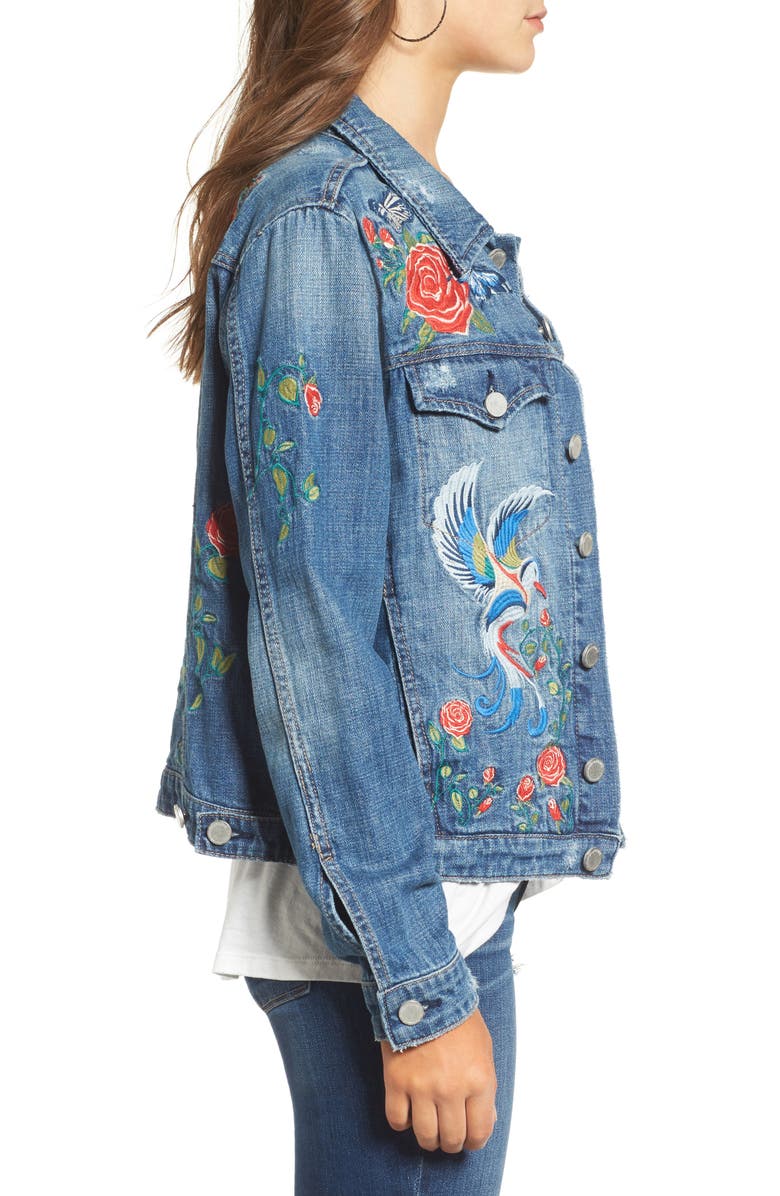 BLANKNYC Embroidered Denim Jacket, Alternate, color,