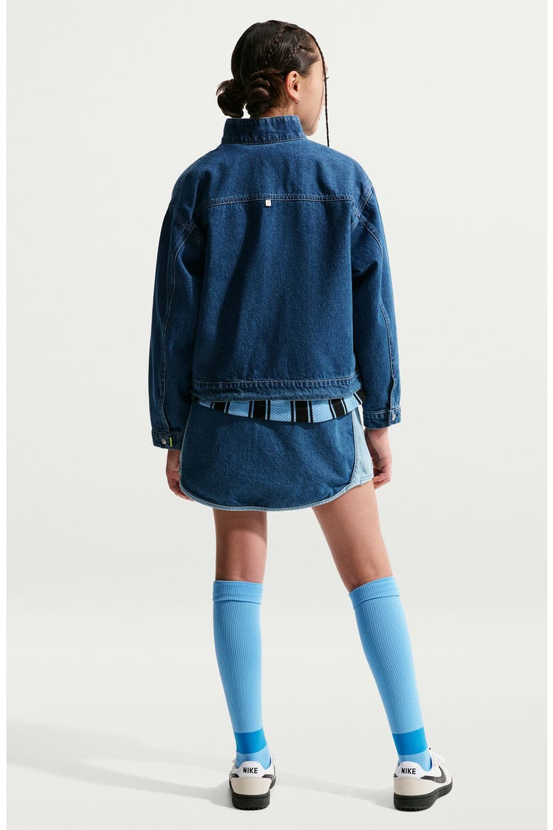 Kids' Two-Tone Denim Skirt, Alternate, color, MYSTIC NAVY/ ARMORY BLUE