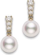 Mikimoto Morning Dew Diamond & Akoya Pearl Earrings